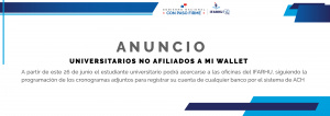 UNIVERSITARIOS NO AFILIADOS A MI WALLET