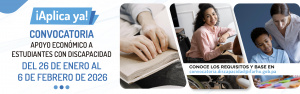 Convocatoria de Becas a estudiantes con Discapacidad inicia el 26 de enero