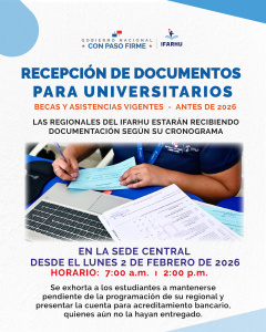 IFARHU inicia recepción de documentos para universitarios con becas y asistencias vigentes