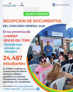 IFARHU de Bugaba atenderá a más de 4 mil estudiantes en jornada de trámites de becas