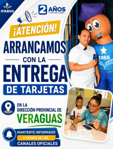 Veraguas recibirá tarjetas del PASE-U a partir del 28 de julio